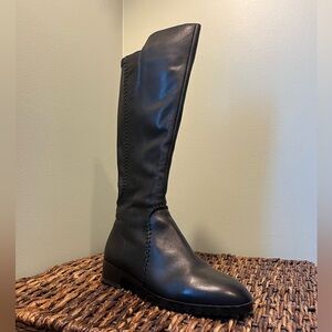 Sole Mani Zipporah 13” Slim Calf Boot, 7M, Black Leather